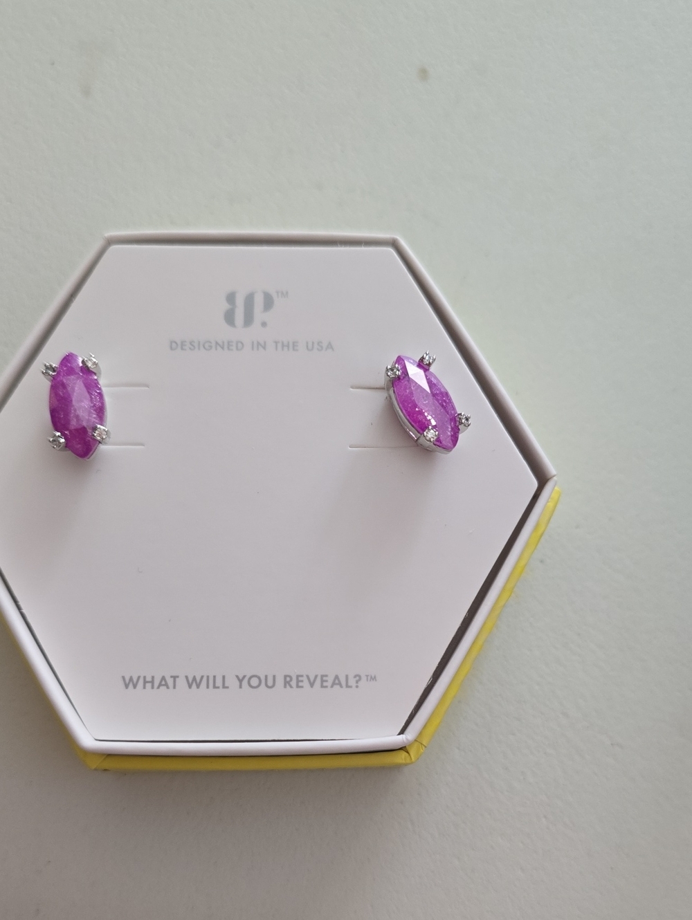 bp Pink Marquise Crystal Stud Earrings